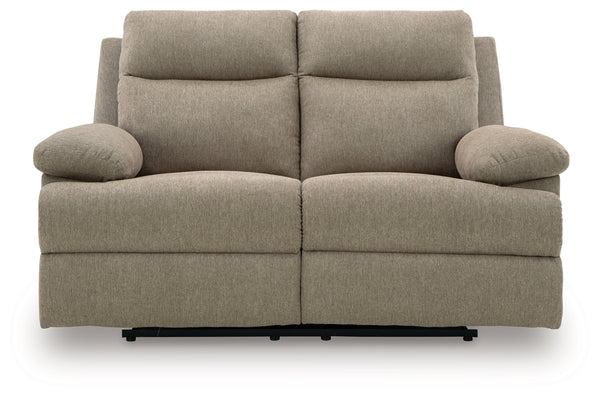 Side-Swipe Reclining Loveseat (Color: Mocha)