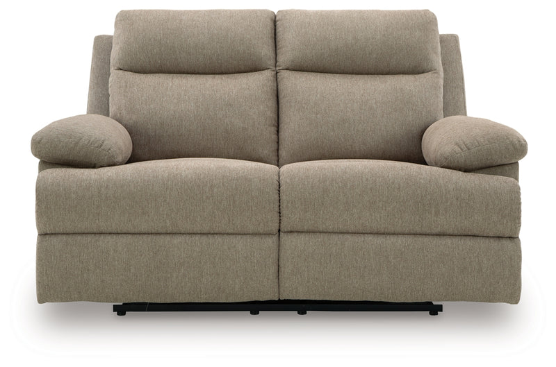 Side-Swipe Reclining Loveseat (Color: Mocha)