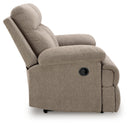 Side-Swipe Reclining Loveseat (Color: Mocha)