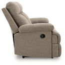Side-Swipe Reclining Sofa with Drop Down Table (Color: Mocha)