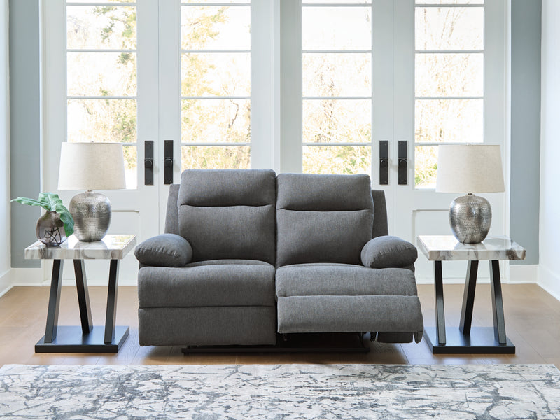 Side-Swipe Reclining Loveseat (Color: Charcoal)