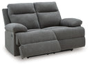 Side-Swipe Reclining Loveseat (Color: Charcoal)