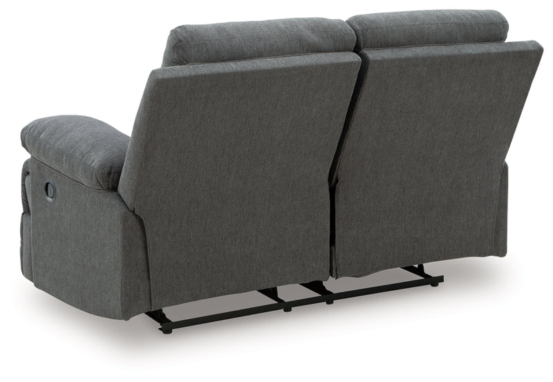 Side-Swipe Reclining Loveseat (Color: Charcoal)