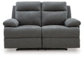 Side-Swipe Reclining Loveseat (Color: Charcoal)