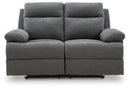 Side-Swipe Reclining Loveseat (Color: Charcoal)