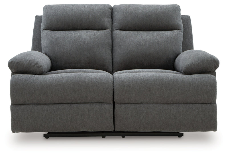 Side-Swipe Reclining Loveseat (Color: Charcoal)