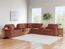 Modmax 7-Piece Balanced Sectional with Audio and Storage Consoles (Color: Spice)