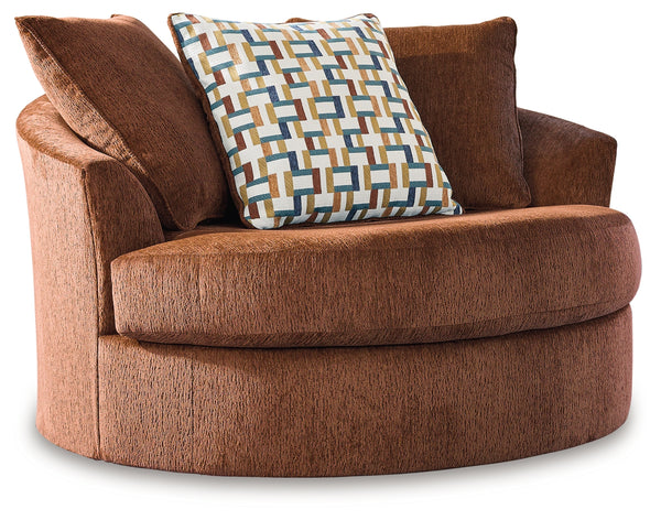 Laylabrook Oversized Swivel Accent Chair (Color: Spice)