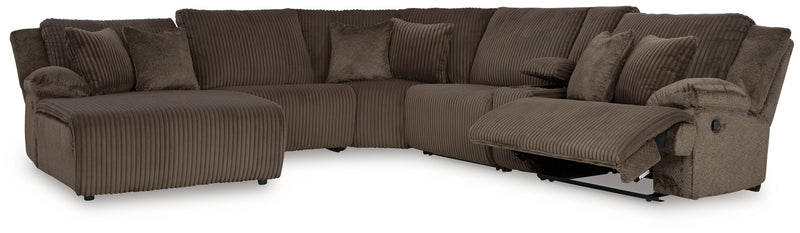 Top Tier 6-Piece Reclining Sectional with Chaise (Color: Chocolate)