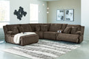 Top Tier 6-Piece Reclining Sectional with Chaise (Color: Chocolate)