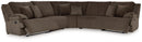 Top Tier 5-Piece Reclining Sectional (Color: Chocolate)