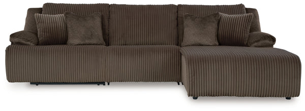 Top Tier 3-Piece Sectional Sofa Chaise (Color: Chocolate)