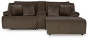 Top Tier 3-Piece Reclining Sectional Sofa with Chaise (Color: Chocolate)