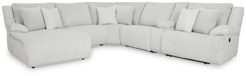 Top Tier 6-Piece Reclining Sectional with Chaise (Color: Alloy)