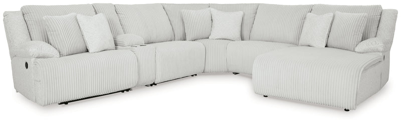 Top Tier 6-Piece Reclining Sectional with Chaise (Color: Alloy)