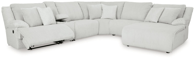 Top Tier 6-Piece Reclining Sectional with Chaise (Color: Alloy)