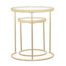 Maylin 2-piece Round Glass Top Nesting Tables Gold