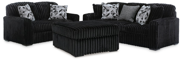 Midnight-Madness Sofa, Loveseat and Oversized Ottoman