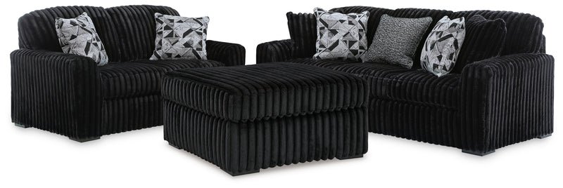 Midnight-Madness Sofa, Loveseat and Oversized Ottoman