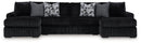 Midnight-Madness 3-Piece Sectional with Chaise (Color: Onyx)