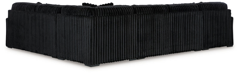 Midnight-Madness 4-Piece Sectional with Chaise (Color: Onyx)