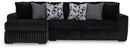 Midnight-Madness 2-Piece Sectional Sofa with Chaise (Color: Onyx)