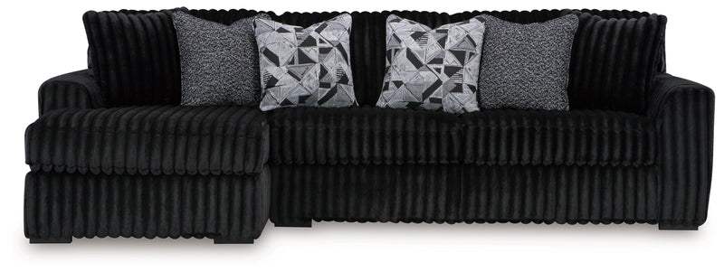 Midnight-Madness 2-Piece Sectional Sofa with Chaise (Color: Onyx)