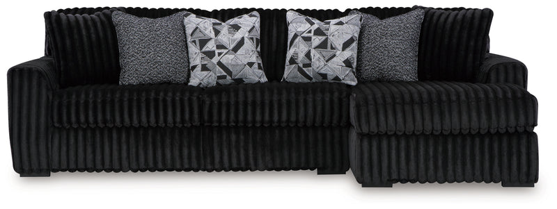 Midnight-Madness 2-Piece Sectional Sofa with Chaise (Color: Onyx)