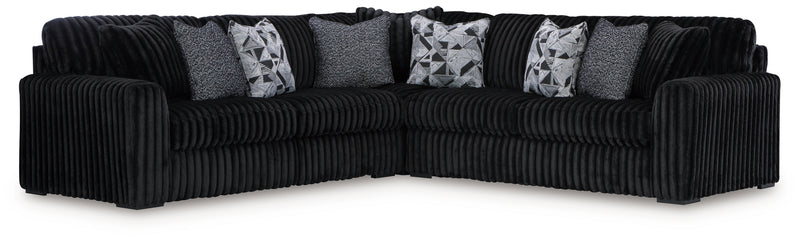 Midnight-Madness 3-Piece Sectional (Color: Onyx)