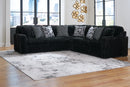 Midnight-Madness 3-Piece Sectional (Color: Onyx)