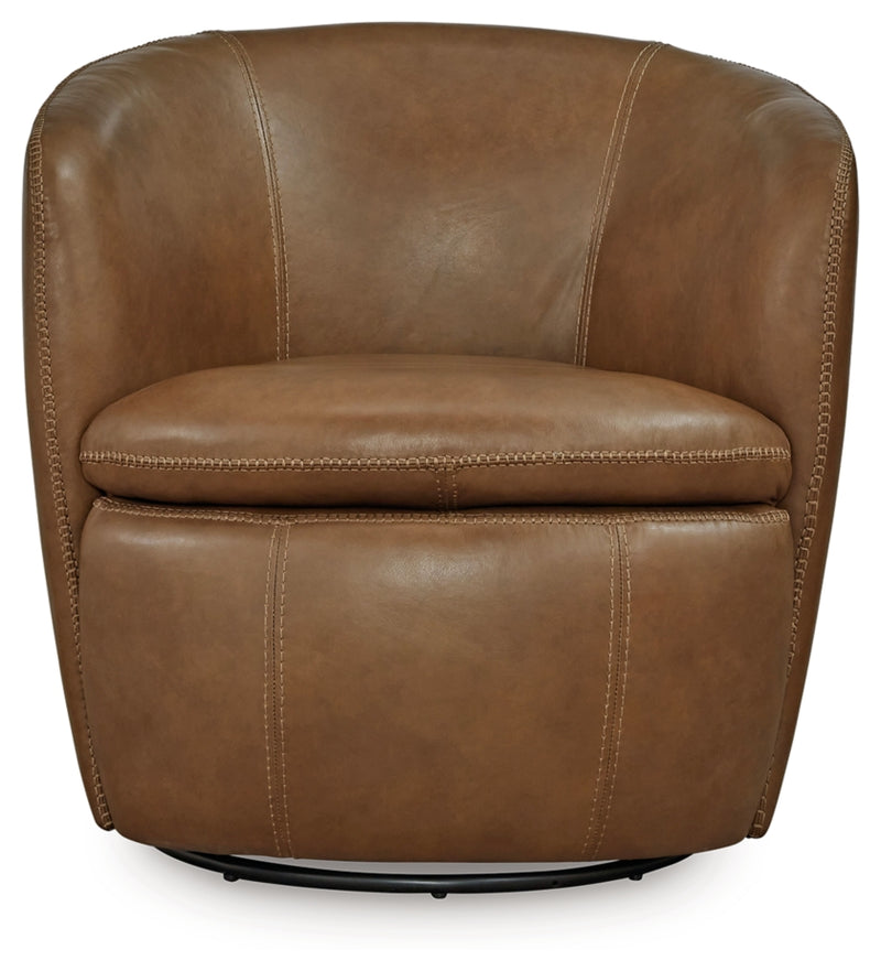 Kierreys Swivel Accent Chair (Color: Caramel)