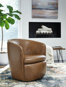 Kierreys Swivel Accent Chair (Color: Caramel)