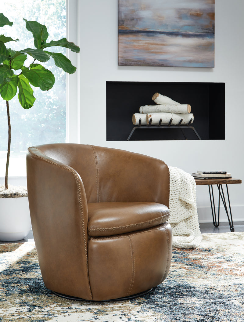 Kierreys Swivel Accent Chair (Color: Caramel)