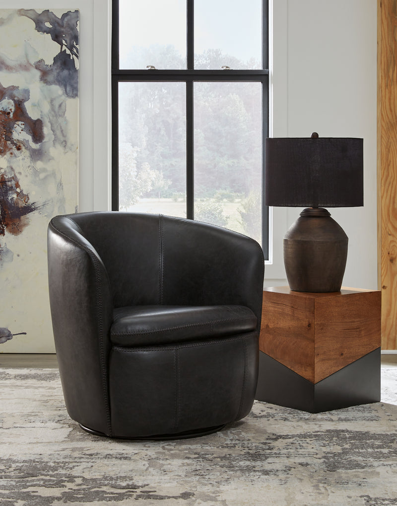 Kierreys Swivel Accent Chair (Color: Midnight)