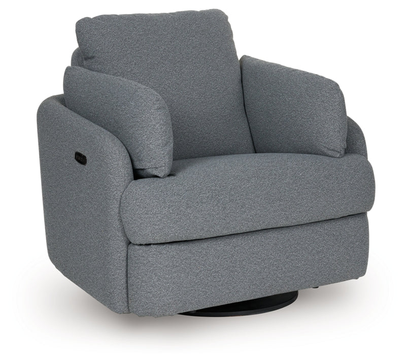 Alainmont Next-Gen Nuvella Swivel Power Recliner (Color: Salt and Pepper)