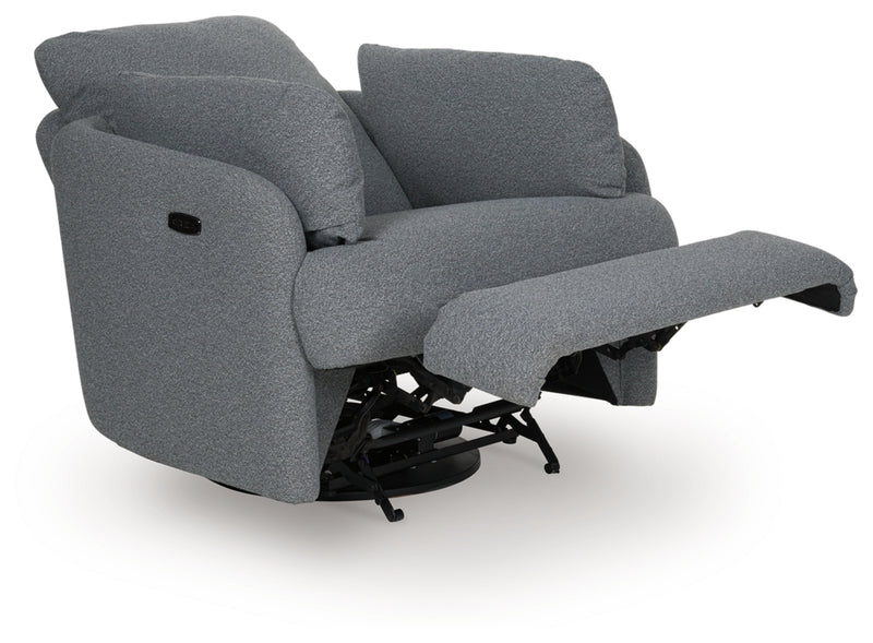 Alainmont Next-Gen Nuvella Swivel Power Recliner (Color: Salt and Pepper)