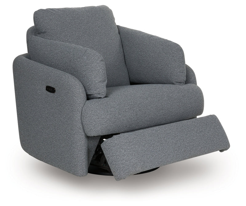 Alainmont Next-Gen Nuvella Swivel Power Recliner (Color: Salt and Pepper)