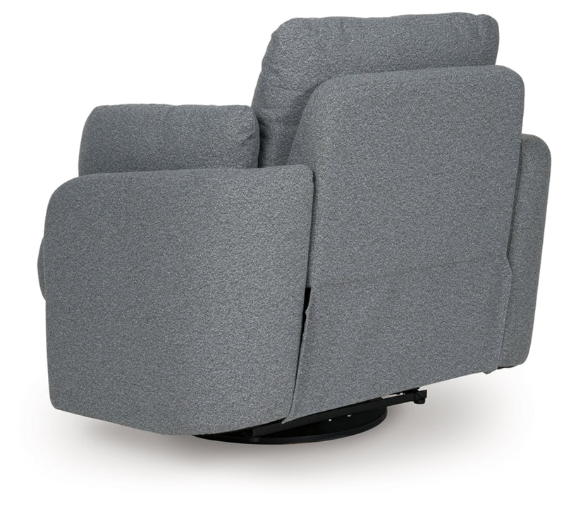 Alainmont Next-Gen Nuvella Swivel Power Recliner (Color: Salt and Pepper)