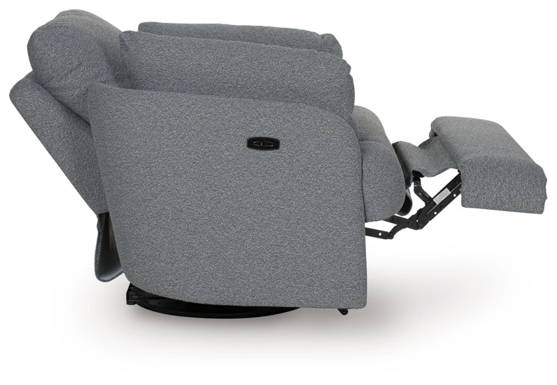 Alainmont Next-Gen Nuvella Swivel Power Recliner (Color: Salt and Pepper)