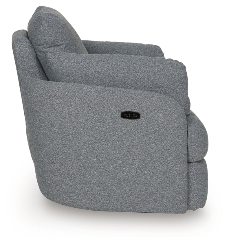 Alainmont Next-Gen Nuvella Swivel Power Recliner (Color: Salt and Pepper)