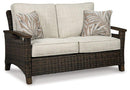 Paradise Trail Outdoor Loveseat, Lounge Chairs and Fire Pit Table