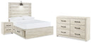 Cambeck Full Panel Bed with Storage, Dresser and Nightstand
