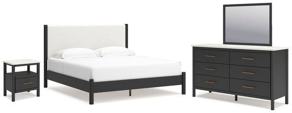 Cadmori King Panel Bed, Dresser, Mirror and Nightstand