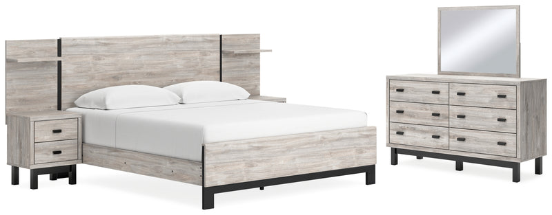 Vessalli King Panel Bed, Dresser, Mirror and 2 Nightstands