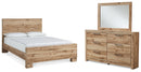 Hyanna Queen Panel Bed, Dresser and Mirror