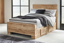 Hyanna Full Panel Bed with 2 Side Storage, Dresser and Mirror