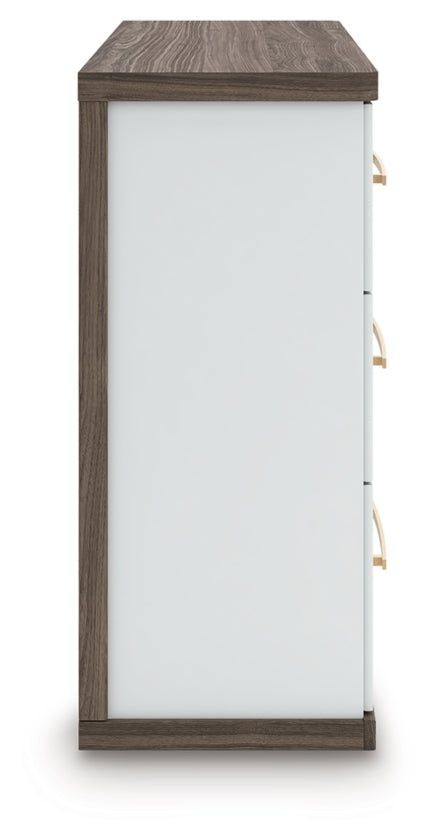 Kendanport Queen Upholstered Bed, Dresser and Nightstand