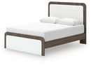 Kendanport Queen Upholstered Bed, Dresser and Nightstand