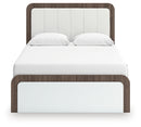 Kendanport Queen Upholstered Bed, Dresser and Nightstand