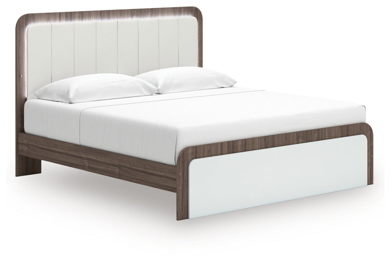 Kendanport King Upholstered Bed, Dresser and Nightstand
